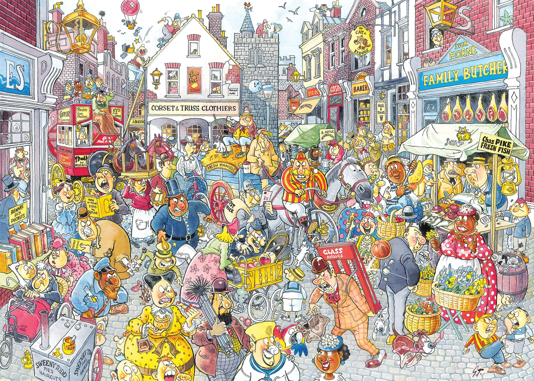 ** Pre-Order ** Wasgij Retro Destiny 10 - High Street Hassle! - 1000 Piece Jigsaw Puzzle (Jumbo)