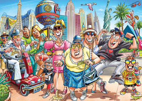 Artwork: Wasgij Original 48 - What Happens in Vegas! - 1000 Piece Jigsaw Puzzle (Jumbo)