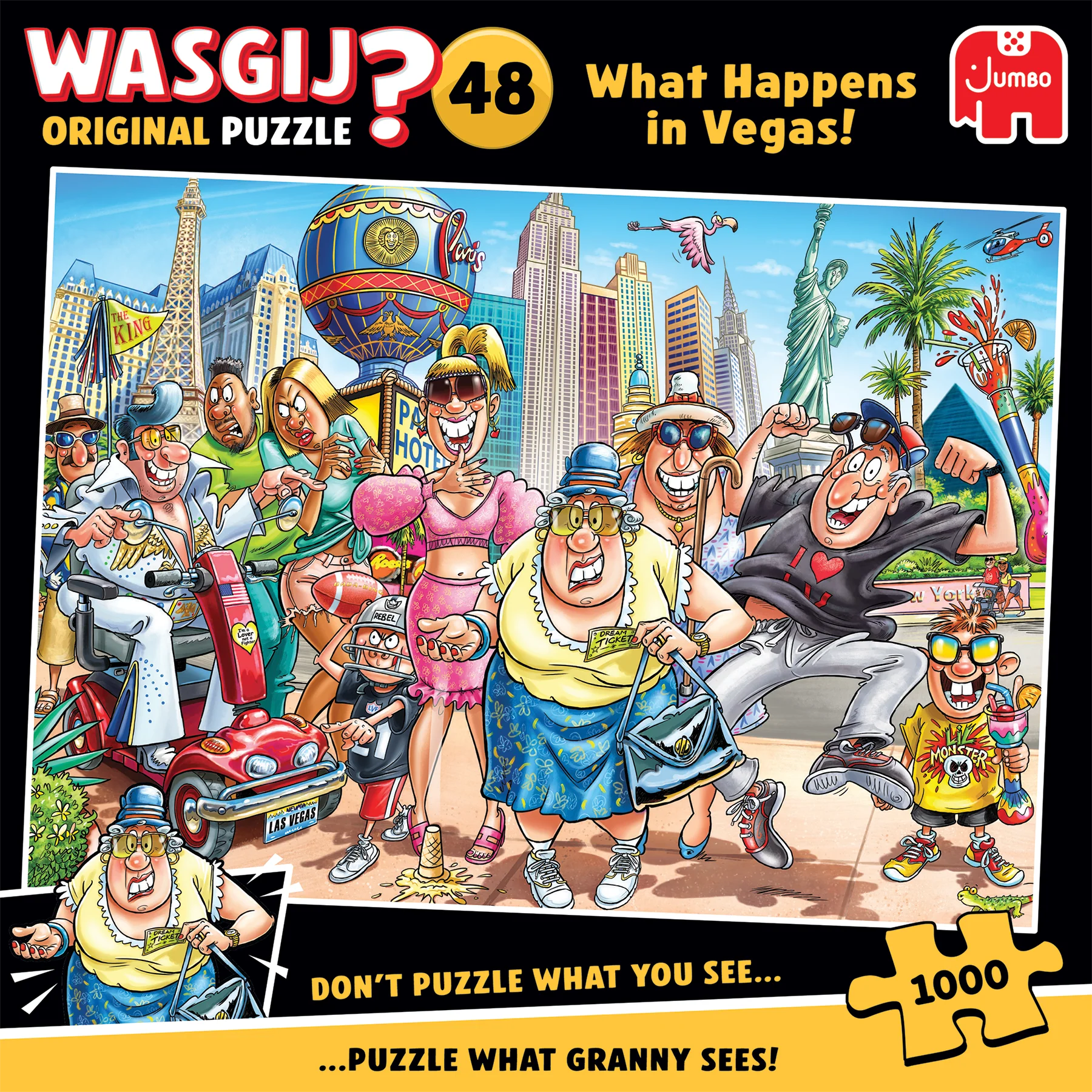 ** Pre-Order ** Wasgij Original 48 - What Happens in Vegas! - 1000 Piece Jigsaw Puzzle (Jumbo)