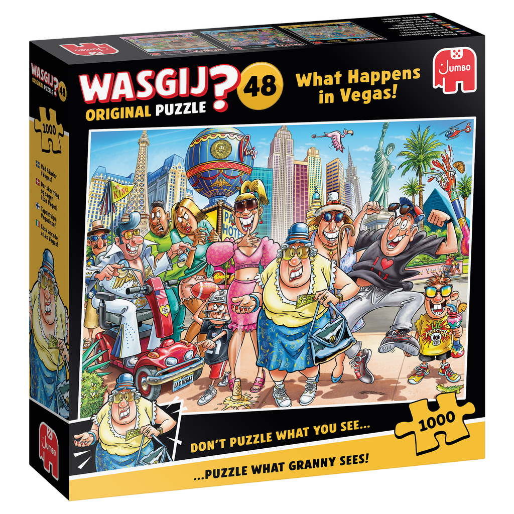 Box, turned right: Wasgij Original 48 - What Happens in Vegas! - 1000 Piece Jigsaw Puzzle (Jumbo)