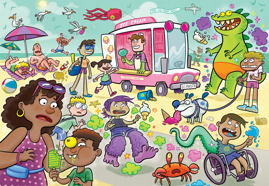 ** Pre-Order ** Wasgij Junior 1 - Iced Screams! - 240 Piece Jigsaw Puzzle (Jumbo)