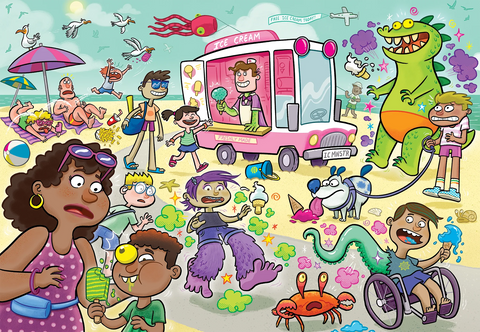 Artwork: Wasgij Junior 1 - Iced Screams! - 240 Piece Jigsaw Puzzle (Jumbo)