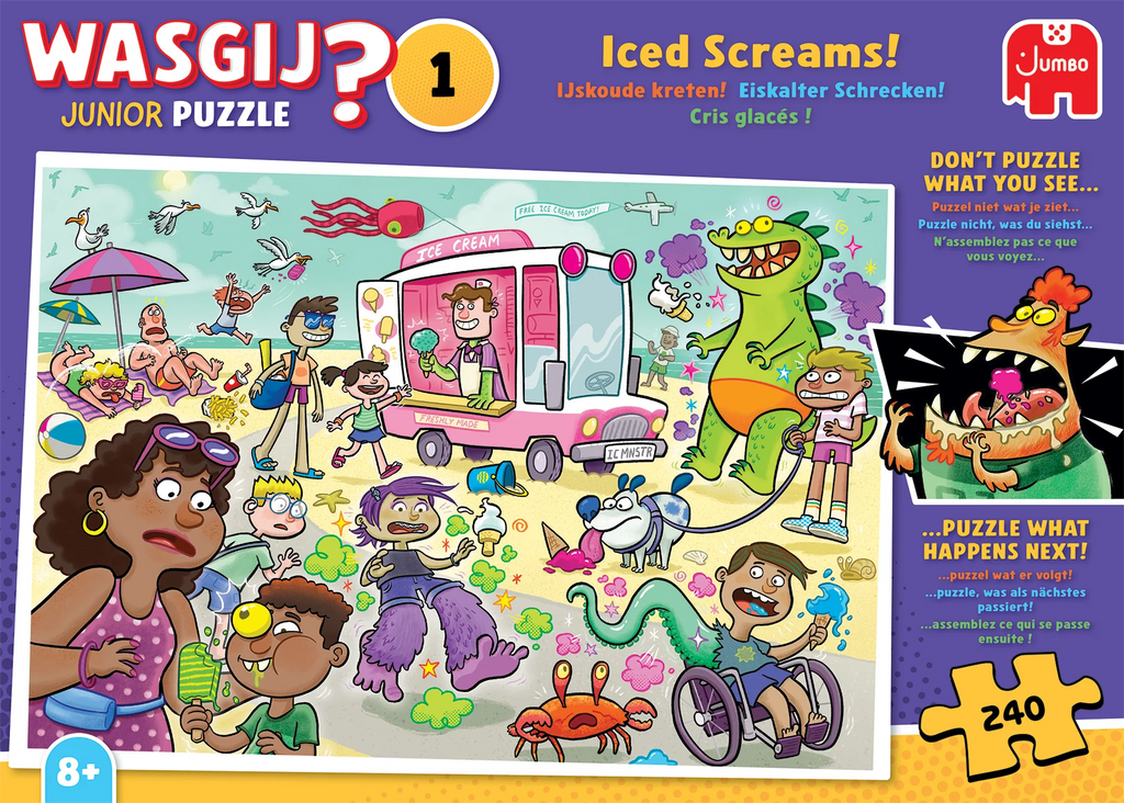 ** Pre-Order ** Wasgij Junior 1 - Iced Screams! - 240 Piece Jigsaw Puzzle (Jumbo)