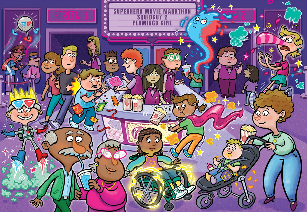 ** Pre-Order ** Wasgij Junior 2 - Popcorn Power-Up! - 240 Piece Jigsaw Puzzle (Jumbo)