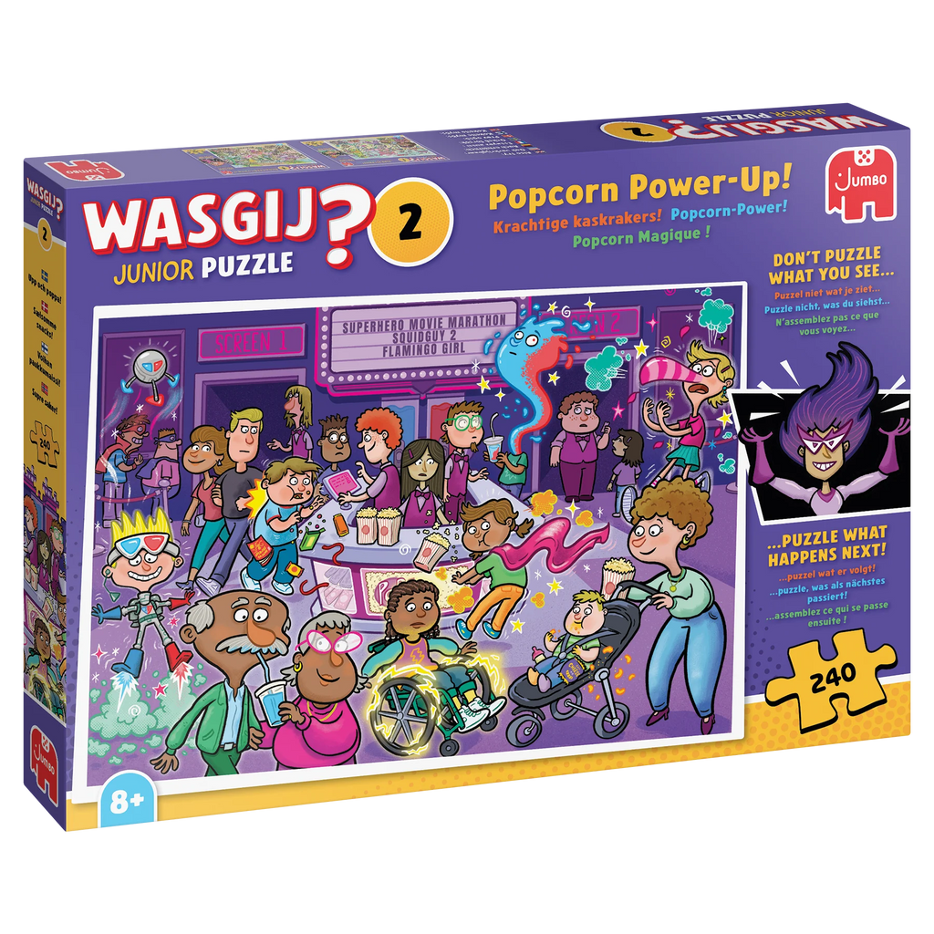 ** Pre-Order ** Wasgij Junior 2 - Popcorn Power-Up! - 240 Piece Jigsaw Puzzle (Jumbo)