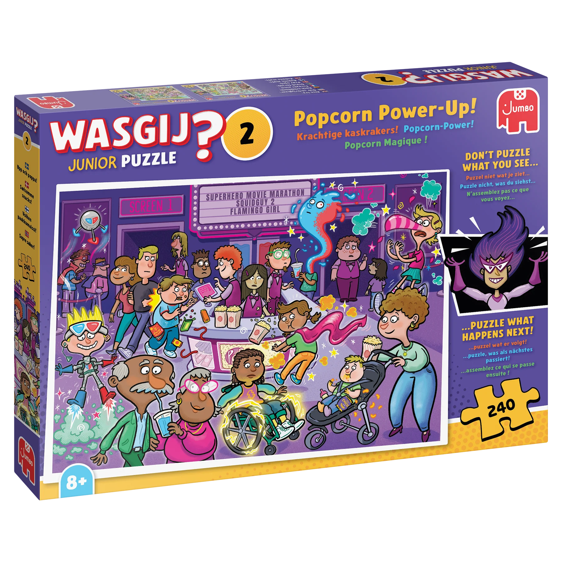 ** Pre-Order ** Wasgij Junior 2 - Popcorn Power-Up! - 240 Piece Jigsaw Puzzle (Jumbo)