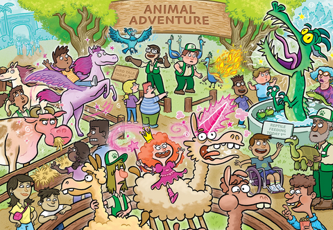Artwork: Wasgij Junior 3 - Enchanted Encounters - 240 Piece Jigsaw Puzzle (Jumbo)