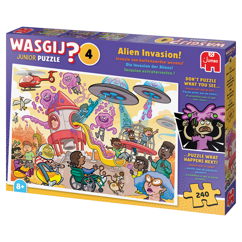 Box, turned left: Junior 4 Alien Invasion! - 240 Piece Jigsaw Puzzle (Wasgij)