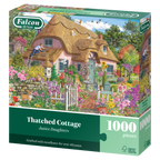 Box, turned left: Thatched Cottage – 1000 Piece Jigsaw Puzzle (Falcon)