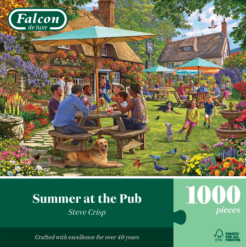 Box, straight on: Summer at the Pub – 1000 Piece Jigsaw Puzzle (Falcon)