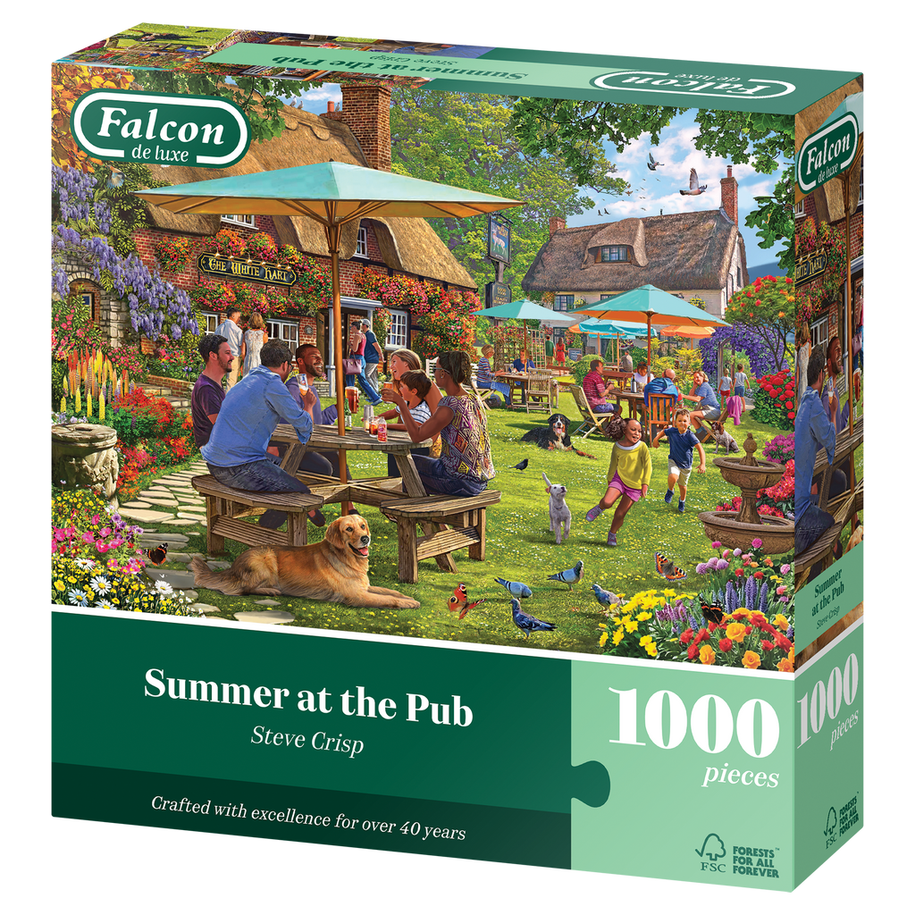 Box, turned left: Summer at the Pub – 1000 Piece Jigsaw Puzzle (Falcon)
