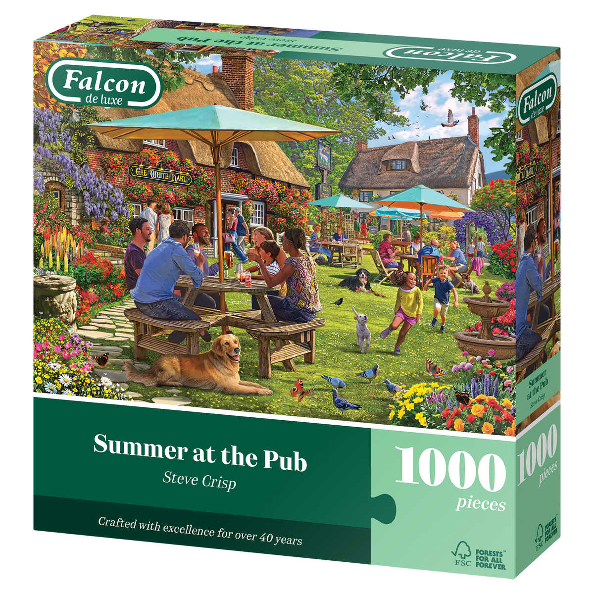Box, turned left: Summer at the Pub – 1000 Piece Jigsaw Puzzle (Falcon)