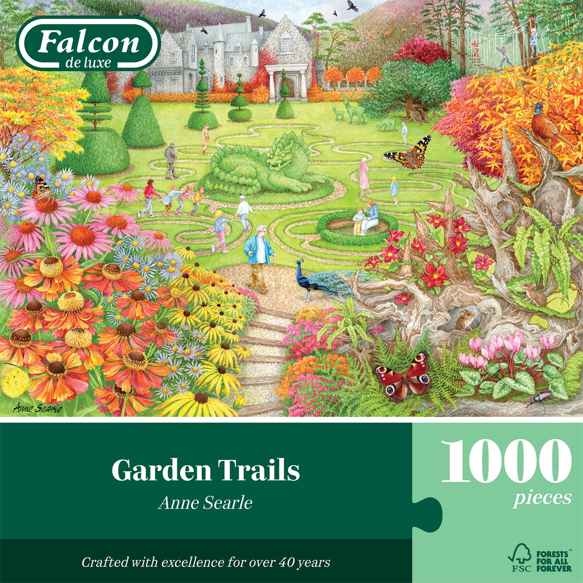 Box, straight on: Garden Trails by Anne Searle - 1000 Piece Jigsaw Puzzle (Falcon de luxe)