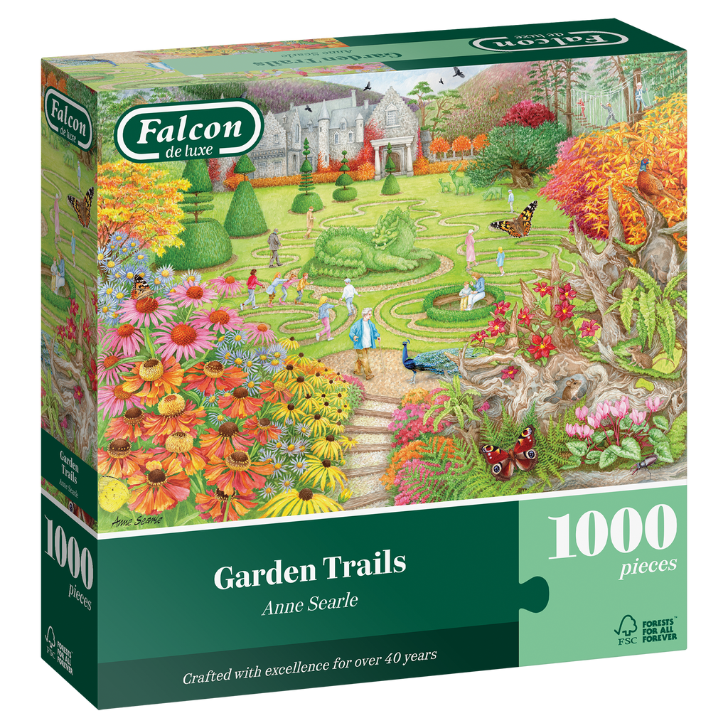 Box, turned right: Garden Trails by Anne Searle - 1000 Piece Jigsaw Puzzle (Falcon de luxe)