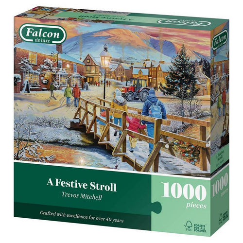 A Festive Stroll by Trevor Mitchell - 1000 Piece Jigsaw Puzzle (Falcon de luxe) - Image 2