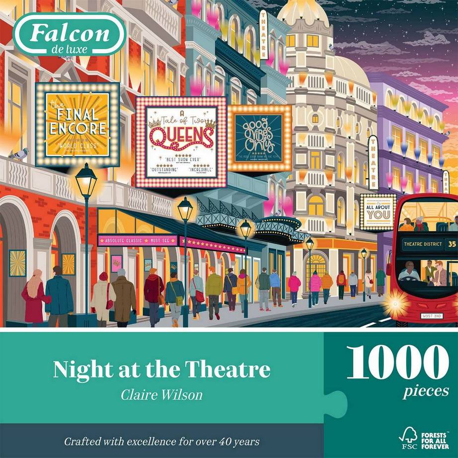 Night at the Theatre by Claire Wilson - 1000 Piece Jigsaw Puzzle (Falcon de luxe)