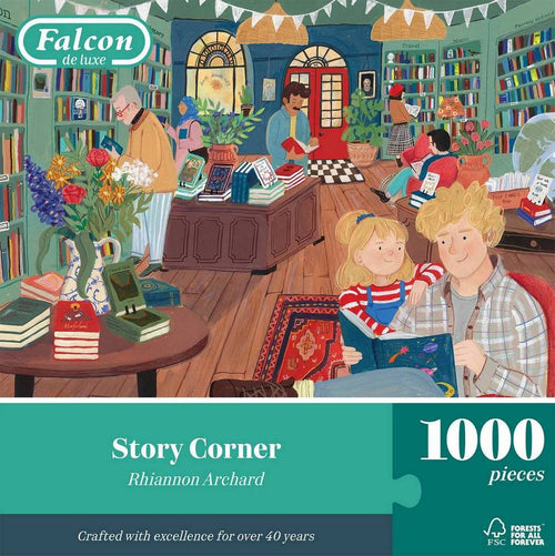 Story Corner by Rhiannon Archard - 1000 Piece Jigsaw Puzzle (Falcon de luxe) - Completed Puzzle