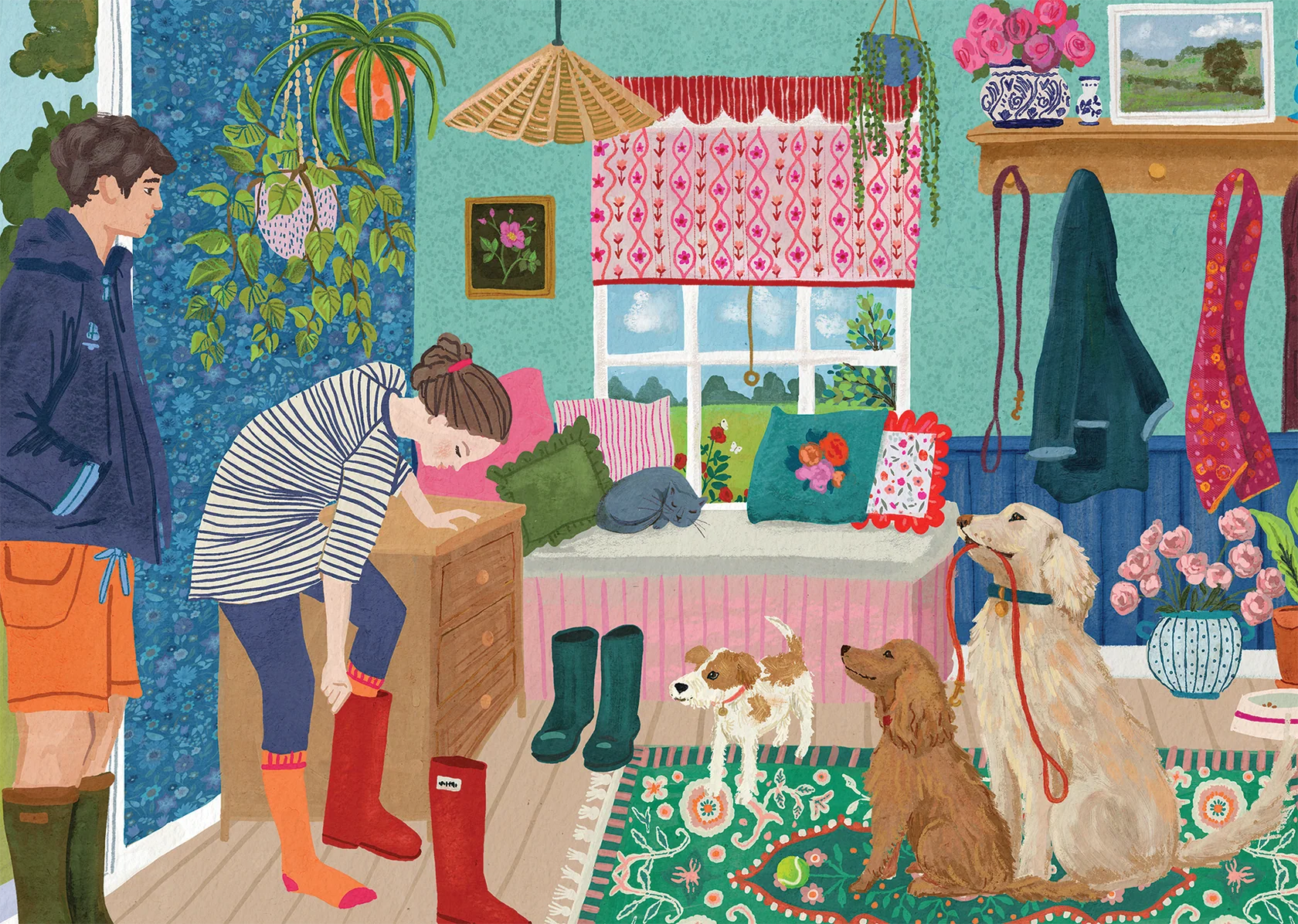 Woofs & Wellies by Laura Coleman - 500 Piece Jigsaw Puzzle (Falcon de luxe)