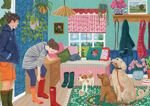 Woofs & Wellies by Laura Coleman - 500 Piece Jigsaw Puzzle (Falcon de luxe)