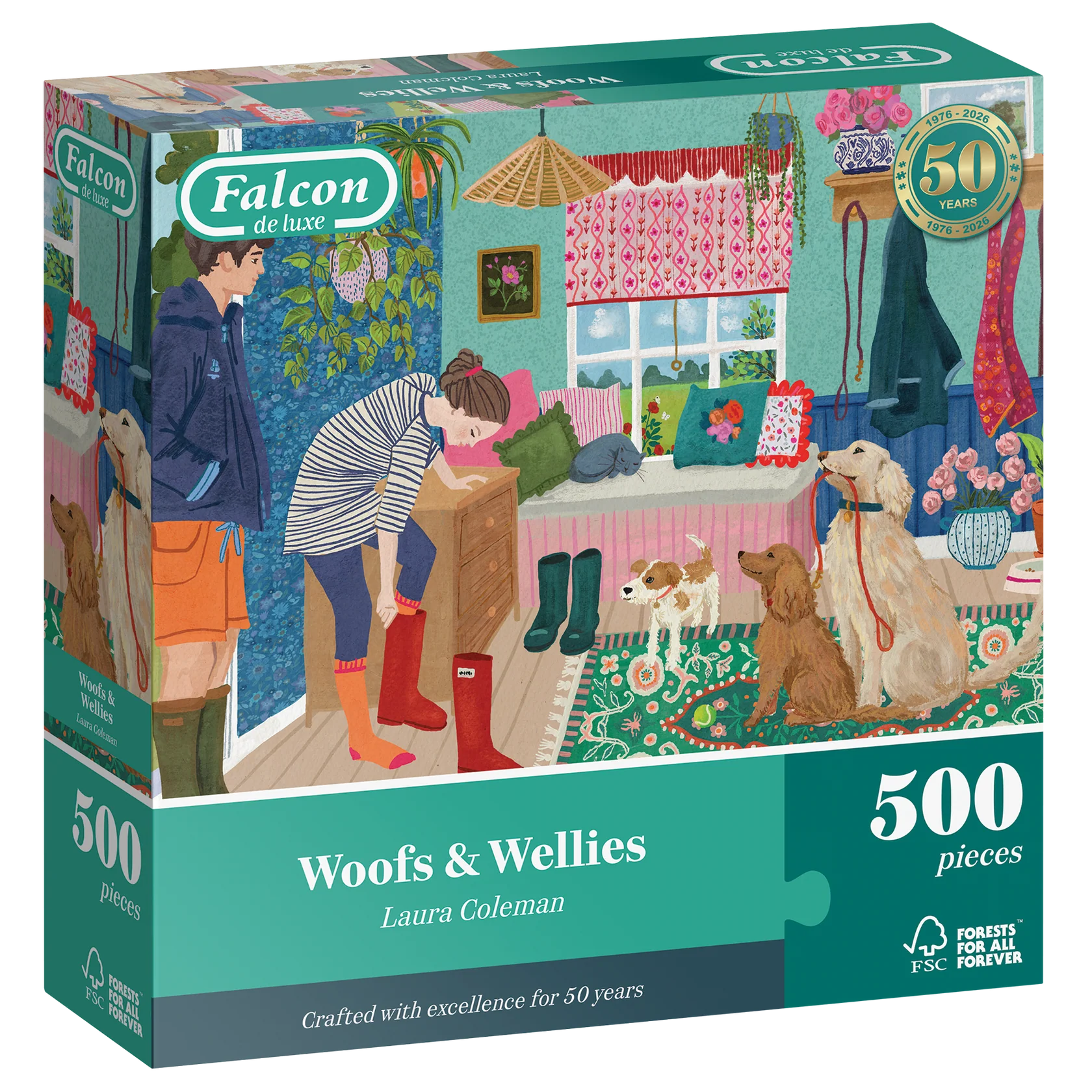 Woofs & Wellies by Laura Coleman - 500 Piece Jigsaw Puzzle (Falcon de luxe)