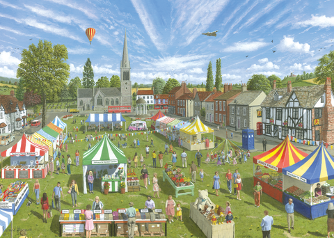 Artwork: The Village Fete - 500 XL Piece Jigsaw Puzzle (Falcon de luxe)