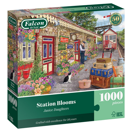 Station Blooms by Janice Daughters - 1000 Piece Jigsaw Puzzle (Falcon de luxe) - Completed Puzzle
