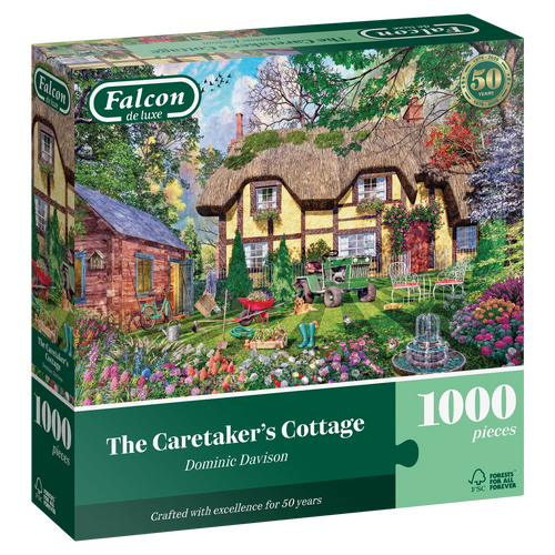 The Caretaker’s Cottage by Dominic Davison - 1000 Piece Jigsaw Puzzle (Falcon de luxe) - Completed Puzzle