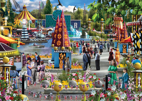 Artwork: Festival of Britain April - 1000 Piece Jigsaw Puzzle (Falcon de luxe)