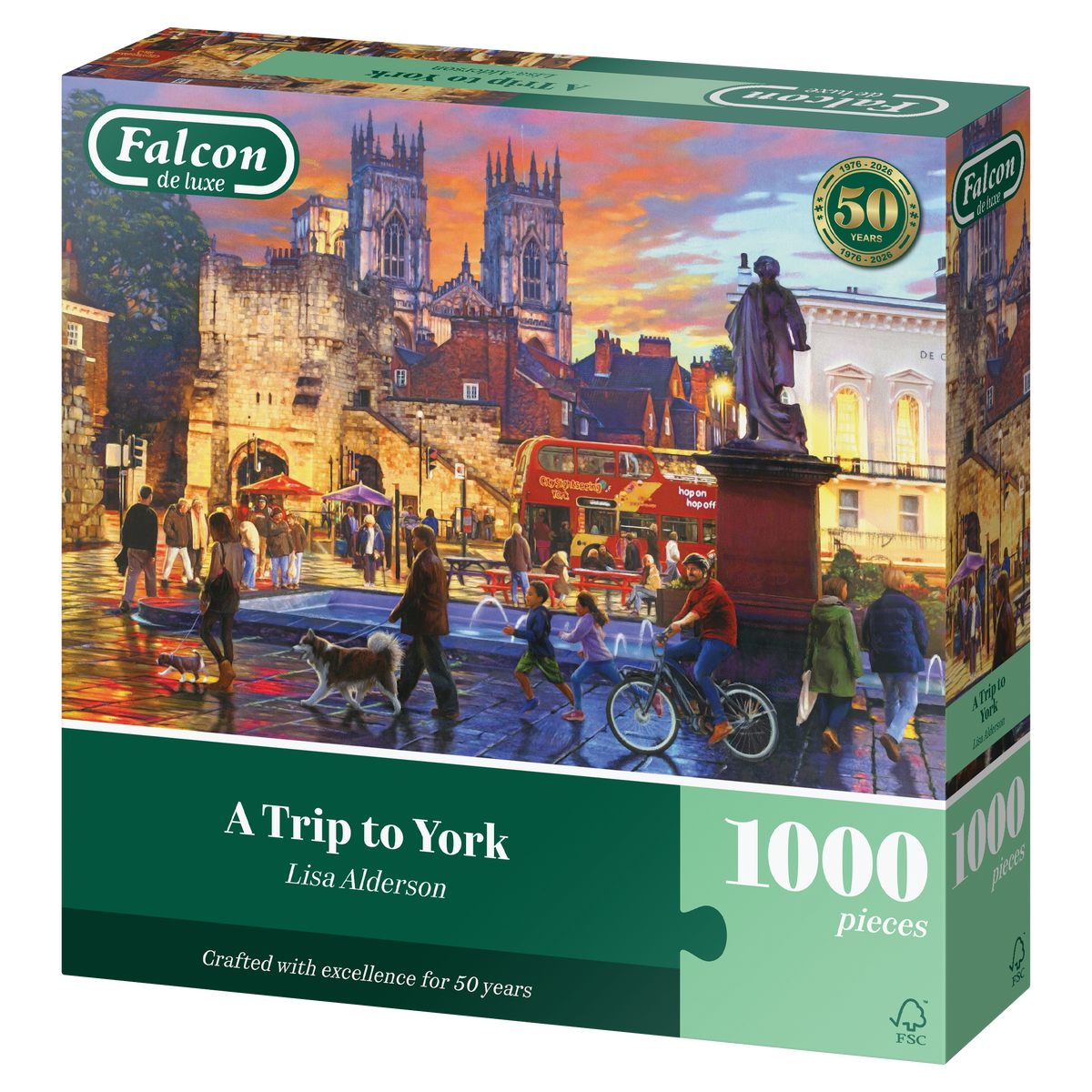 Box, turned left: A Trip to York - 1000 Piece Jigsaw Puzzle (Falcon de luxe)