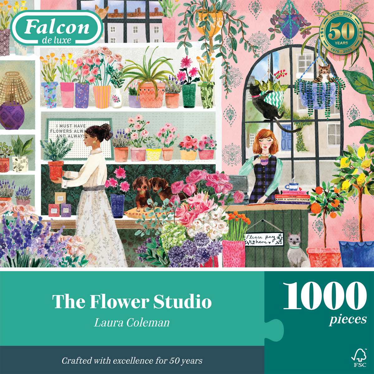 Box, straight on: The Flower Studio: 1000 Piece Jigsaw Puzzle (Falcon de luxe)