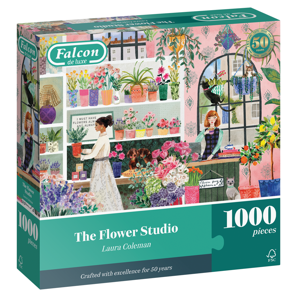 Box, turned right: The Flower Studio: 1000 Piece Jigsaw Puzzle (Falcon de luxe)