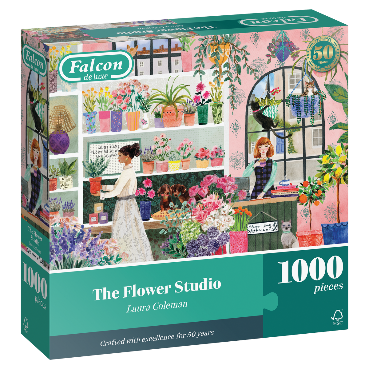 Box, turned right: The Flower Studio: 1000 Piece Jigsaw Puzzle (Falcon de luxe)