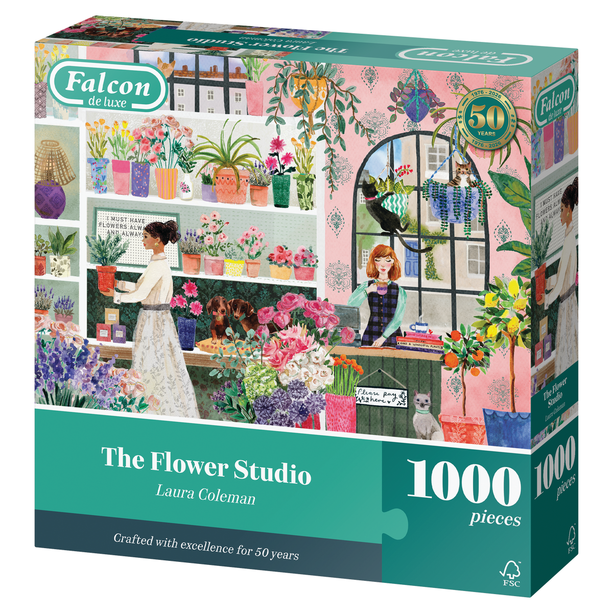 Box, turned left: The Flower Studio: 1000 Piece Jigsaw Puzzle (Falcon de luxe)