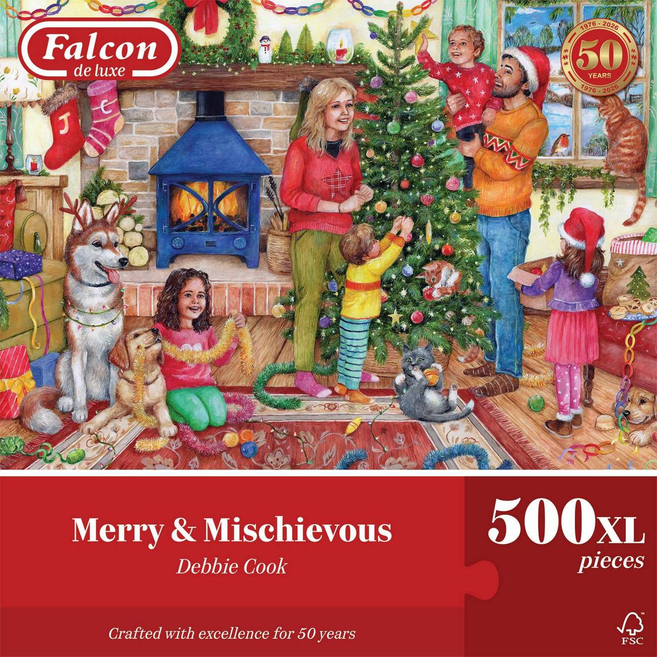 Merry & Mischievous by Debbie Cook - 500XL Piece Jigsaw Puzzle (Falcon de Luxe)