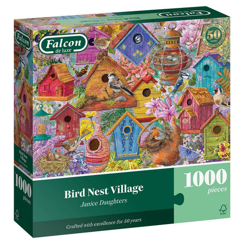 Bird Nest Village by Janice Daughters - 1000 Piece Jigsaw Puzzle (Falcon de Luxe)