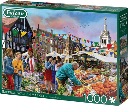 Falcon De Luxe  - Saffron Walden Market - 1000 Piece Jigsaw Puzzle