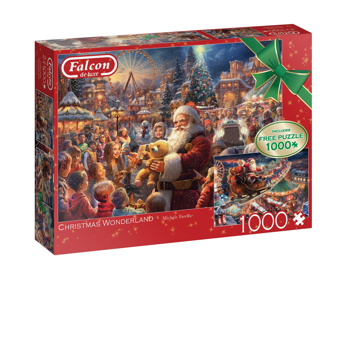 Box, turned right: Christmas Wonderland – 2 x 1000 Piece Jigsaw Puzzle (Falcon de luxe)