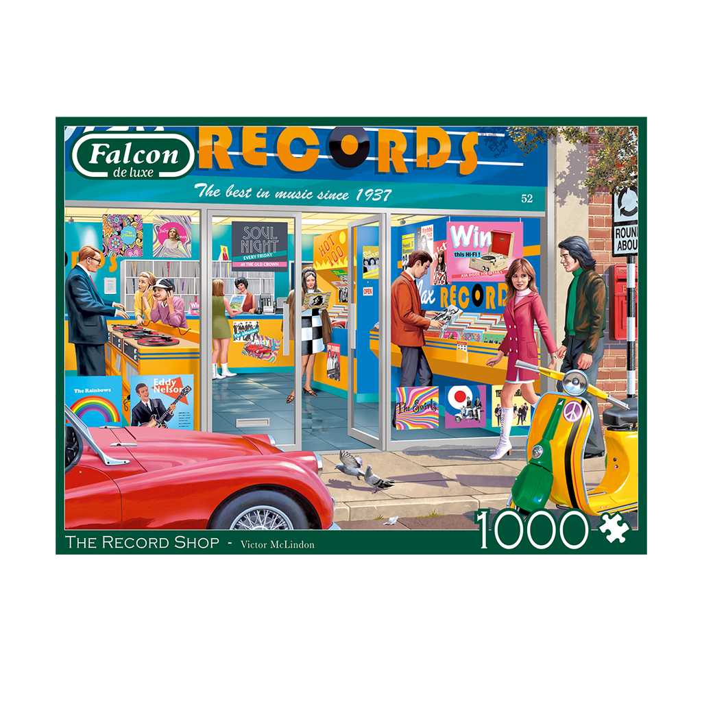 Box, straight on: The Record Shop – 1000 Piece Jigsaw Puzzle (Falcon de luxe)