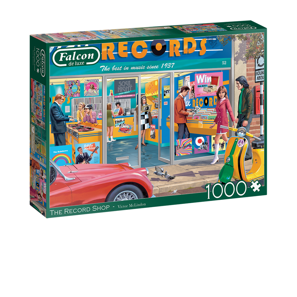 Box, turned right: The Record Shop – 1000 Piece Jigsaw Puzzle (Falcon de luxe)