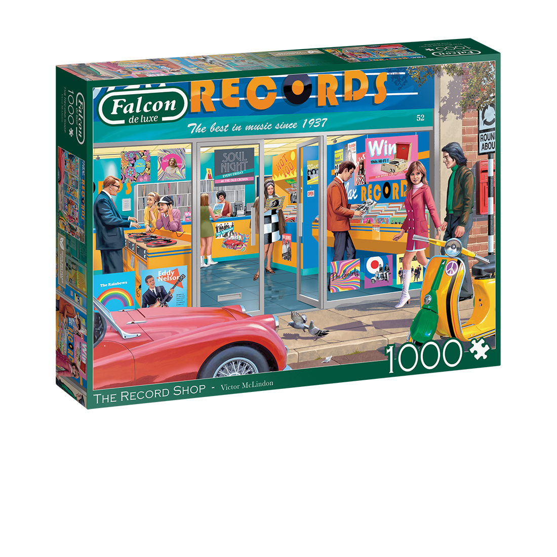 Box, turned right: The Record Shop – 1000 Piece Jigsaw Puzzle (Falcon de luxe)