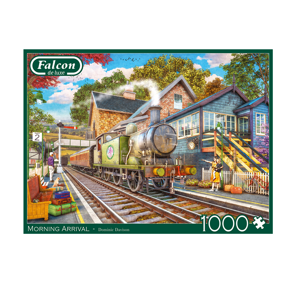 Box, straight on: Morning Arrival – 1000 Piece Jigsaw Puzzle (Falcon de luxe)