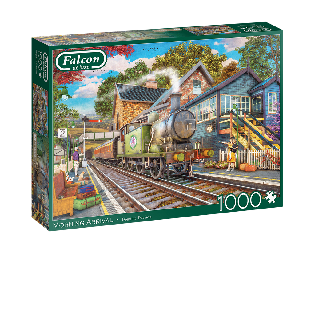 Box, turned right: Morning Arrival – 1000 Piece Jigsaw Puzzle (Falcon de luxe)