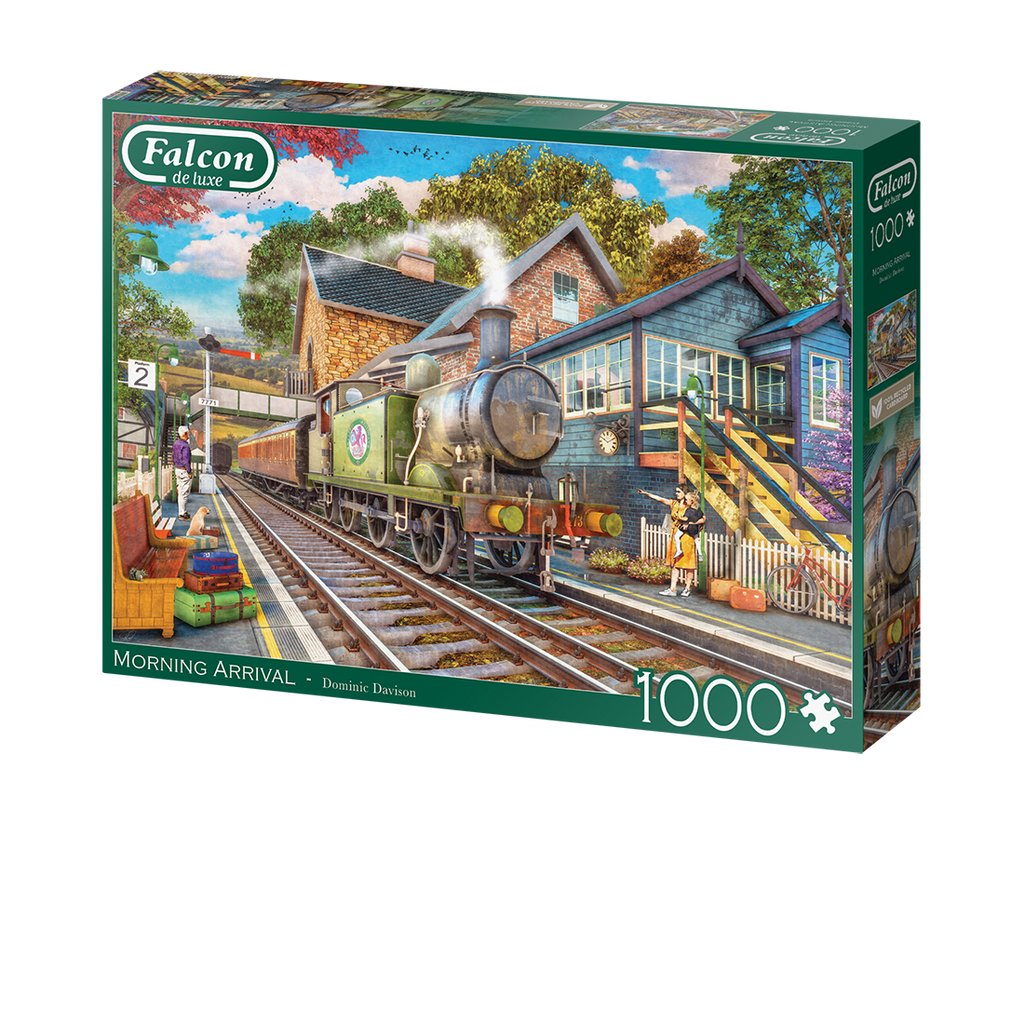 Box, turned right: Morning Arrival – 1000 Piece Jigsaw Puzzle (Falcon de luxe)