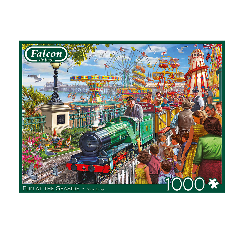 Box, straight on: Fun at the Seaside – 1000 Piece Jigsaw Puzzle (Falcon de luxe)