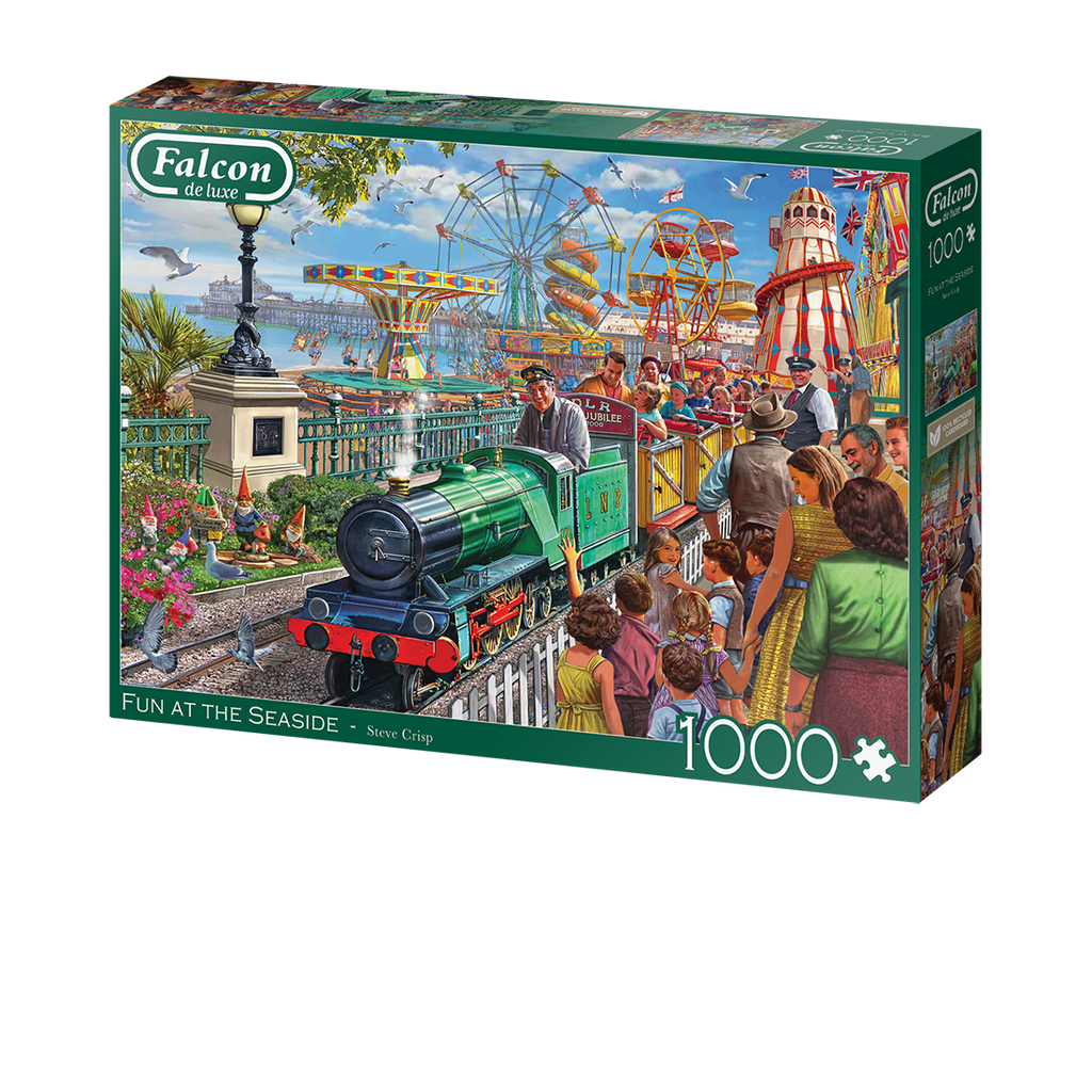 Box, turned left: Fun at the Seaside – 1000 Piece Jigsaw Puzzle (Falcon de luxe)