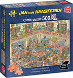 The Library by Jan van Haasteren - 500 XL Piece Jigsaw Puzzle (Jumbo) - Completed Puzzle