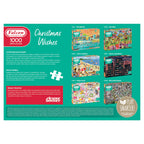 Box back: Christmas Wishes – 1000 Piece Jigsaw Puzzle (Falcon Contemporary)