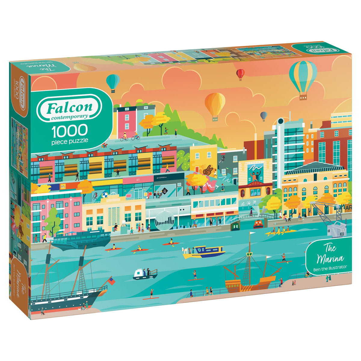 Box, turned right: The Marina – 1000 Piece Jigsaw Puzzle (Falcon Contemporary)