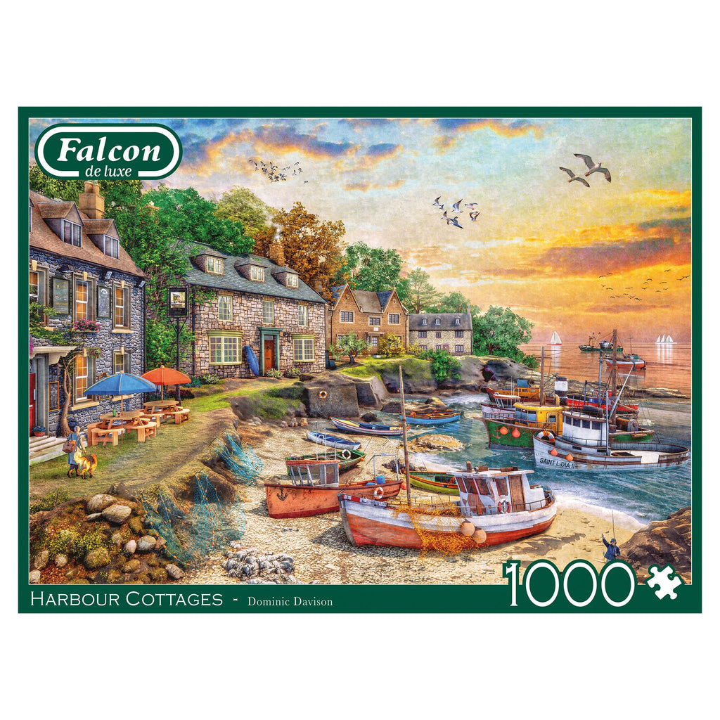 Box, straight on: Harbour Cottage – 1000 Piece Jigsaw Puzzle (Falcon de luxe)