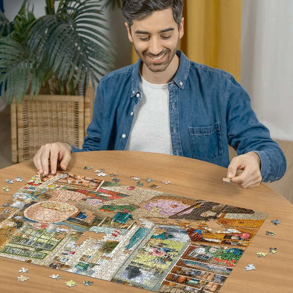Puzzle in progress: The Garden Shed – 1000 Piece Jigsaw Puzzle (Ravensburger)